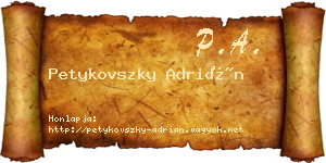 Petykovszky Adrián névjegykártya